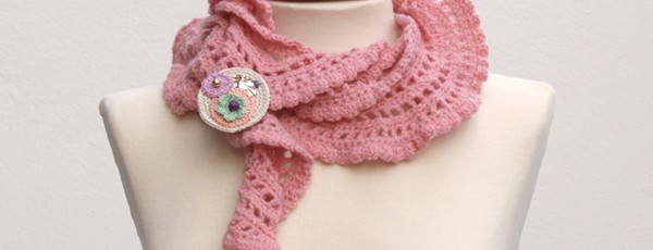 pink crochet scarf / bufanda rosa ganchillo