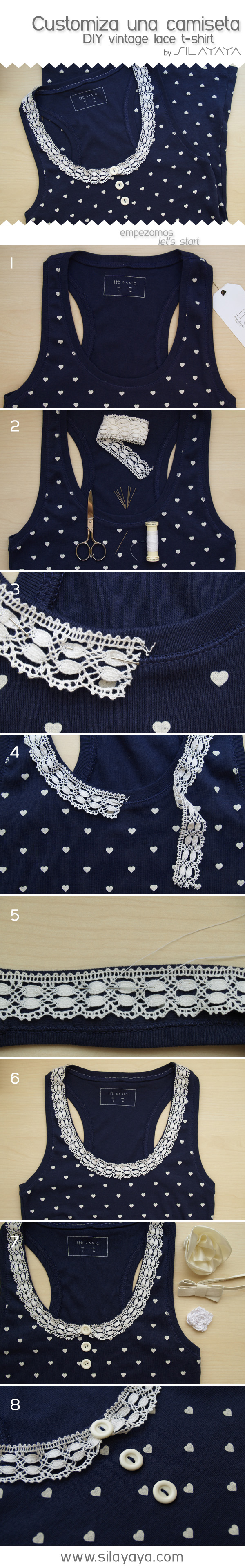 tutorial camiseta puntilla / DIY lace t-shirt