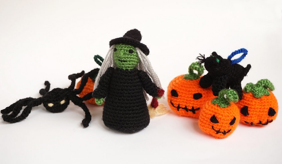 halloween amigurumi silayaya witch bruja pumpkin calabaza spider arana cat gato